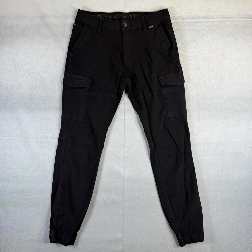 Projek Raw Pants Mens 30 Black Jogger Slim Tapered Performance Stretch
